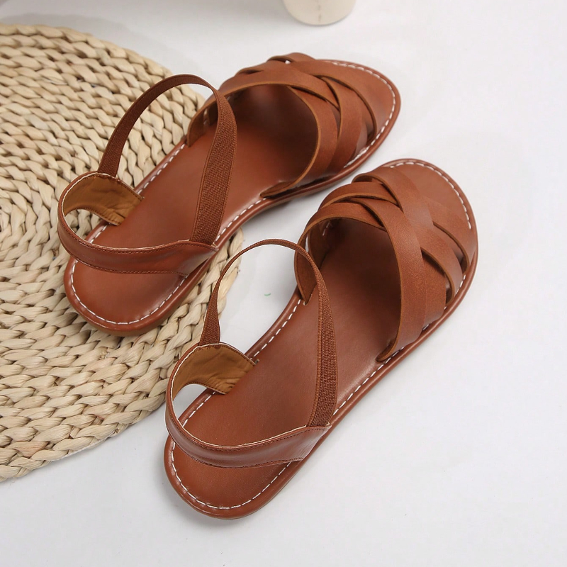 Elastic Waistband Roll - Women's Beach Glamour Sandals Elastic ankle