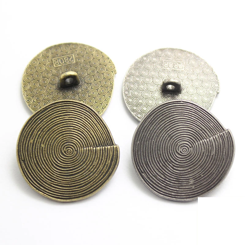 Button Hole Cutter - Retro Spiral Metal Buttons, Hand Sewn,