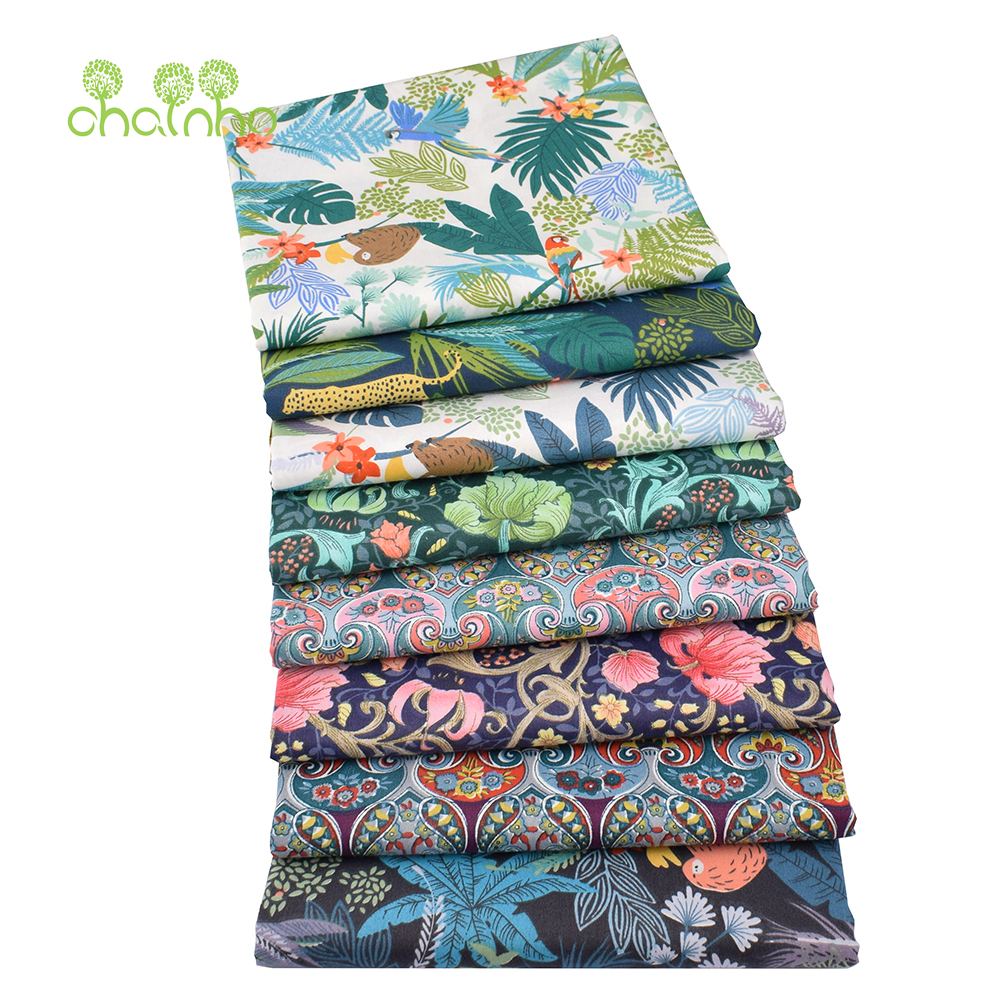 Textile And Sewing Materials - Chainho,Printed Twill Cotton Fabric,Cartoon Jungel,DIY Sewing