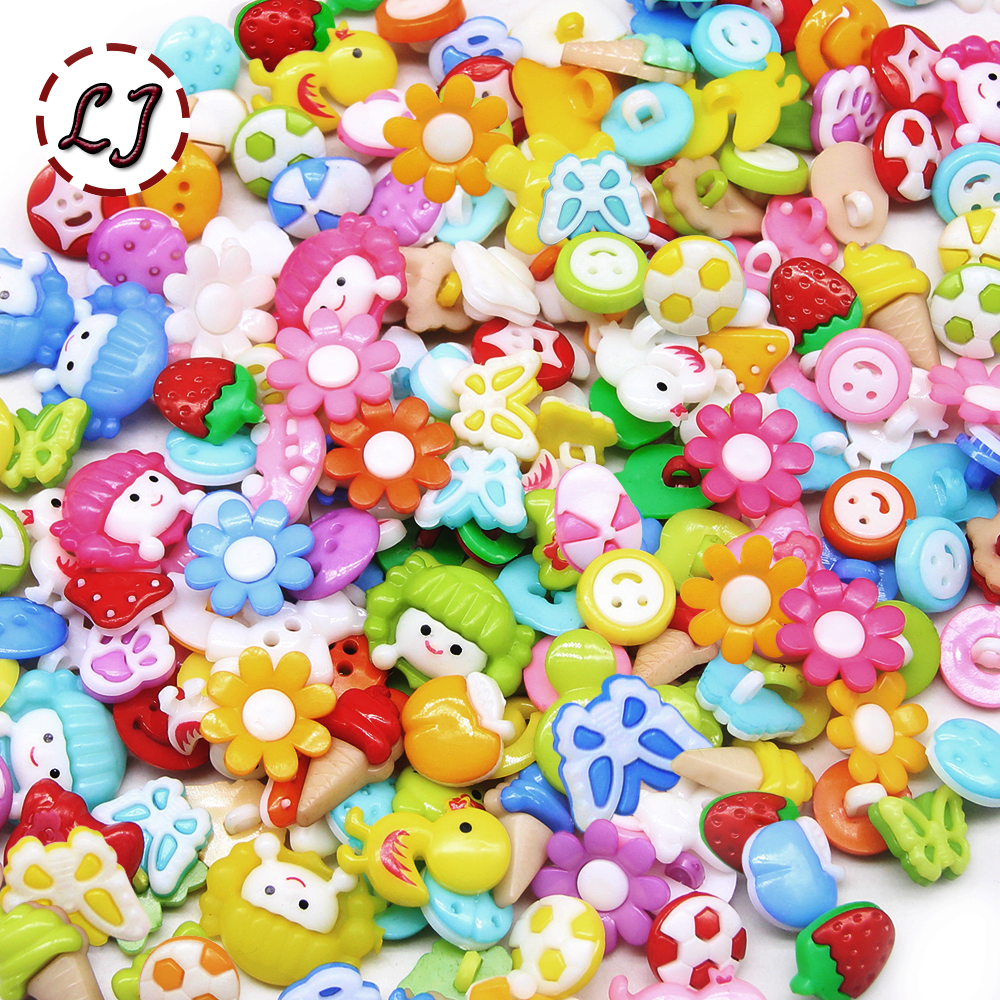 Button Hole Cutter - 50pcs random mixed colorful cartoon button