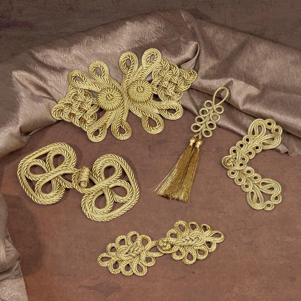 Button Hole Cutter - Golden Chinese Frog Buttons Flower Fastener