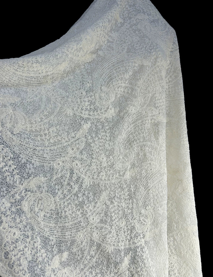 Sewing Embroidery Fabric - 1yard Phoenix Tail Pattern Embroidery fabrics