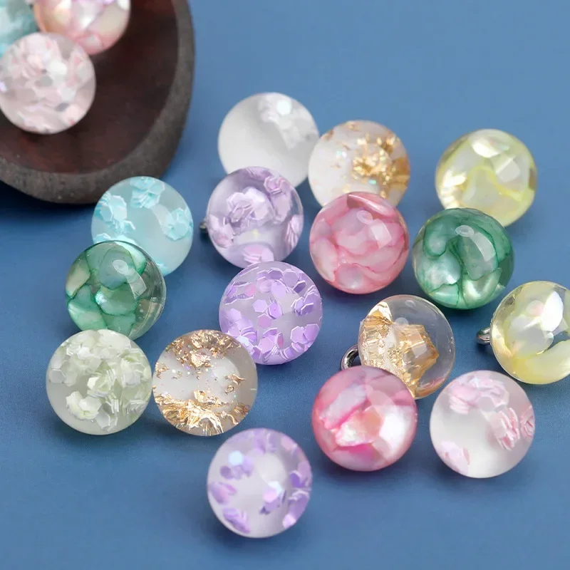 Button Hole Cutter - 10pcs Round Resin Buttons Beautiful Sequins