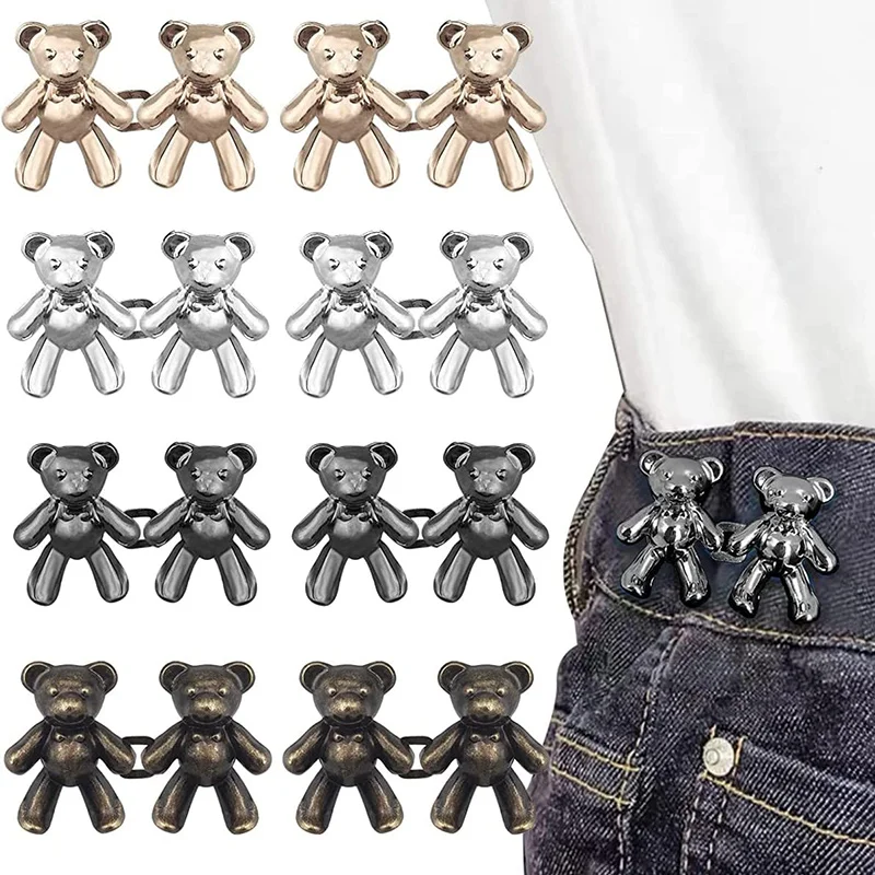 Button Hole Cutter - 1Pair Cute Bear Jeans Button Pins