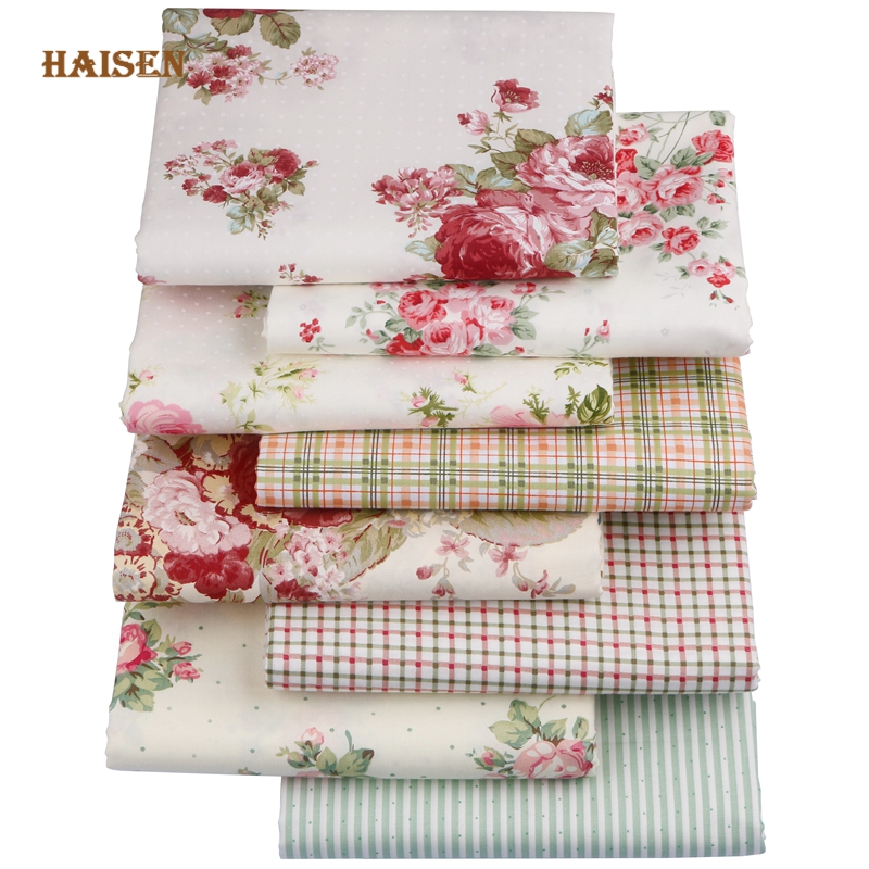 Textile And Sewing Materials - Haisen, 8 patterns Rose Flowers Printed