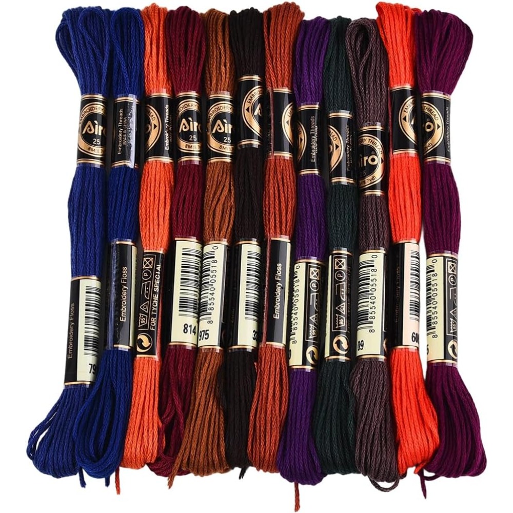 12 Skeins 6 Strands Hand Varie - Embroidery Floss Thread 리뷰 및 가격