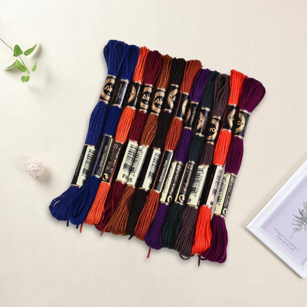12 Skeins 6 Strands Hand Varie - Embroidery Floss Thread 리뷰 및 가격