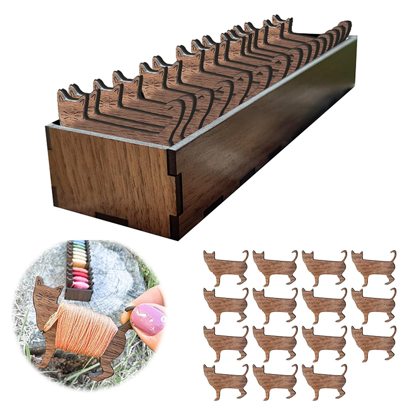 Wooden Animal Sheep Cat Bobbin - Embroidery Floss Thread 리뷰 및 가격