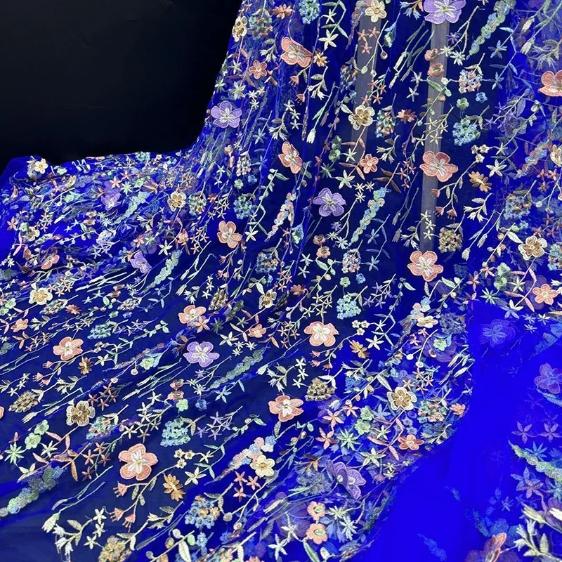 3D Floral Embroidered Tulle Fa - Textile And Sewing Materials 리뷰 및 가격