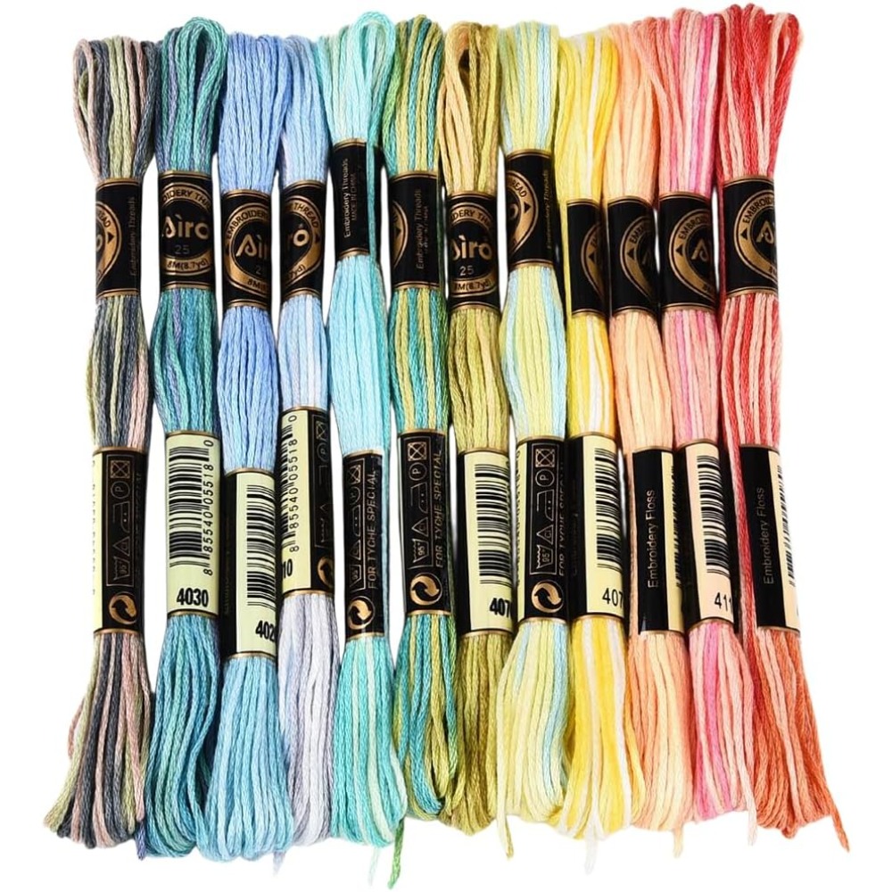 12 Skeins 105 Yards 6 Ply Vari - Embroidery Floss Thread 리뷰 및 가격