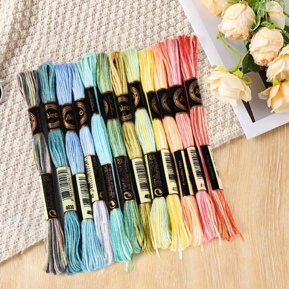 12 Skeins 105 Yards 6 Ply Vari - Embroidery Floss Thread 리뷰 및 가격
