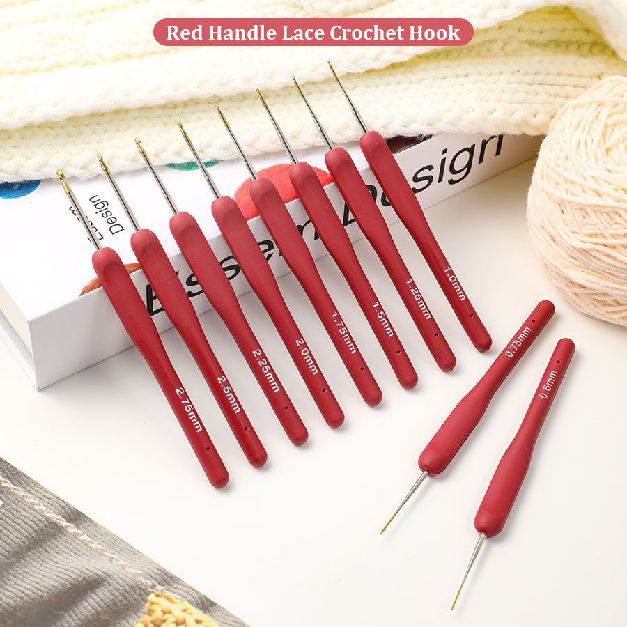 10pcs Red Crochet Set Kit Sili - Sewing Necessities 리뷰 및 가격