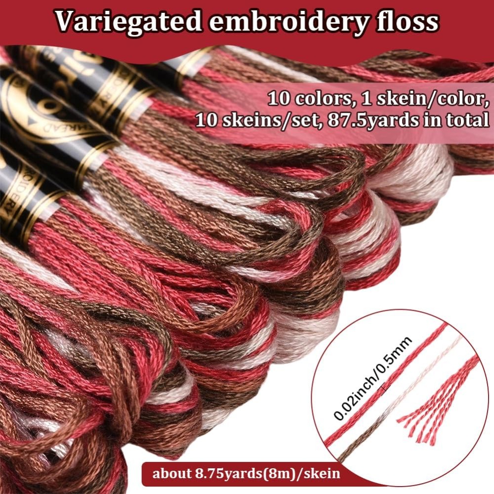10 Skeins 6 Strands Red Embroi - Embroidery Floss Thread 리뷰 및 가격
