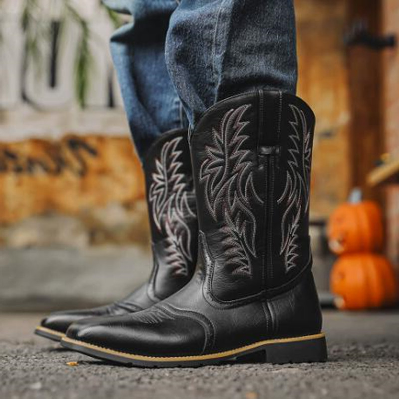 New Men High Boots Embroidery  - Sewing Embroidery Fabric 리뷰 및 가격