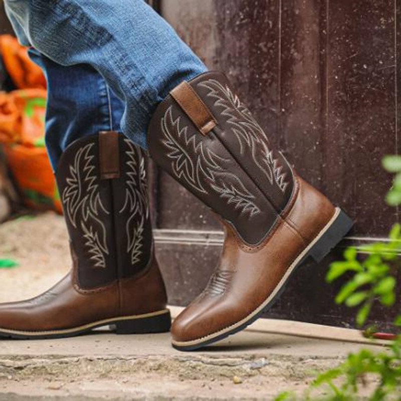 New Men High Boots Embroidery  - Sewing Embroidery Fabric 리뷰 및 가격
