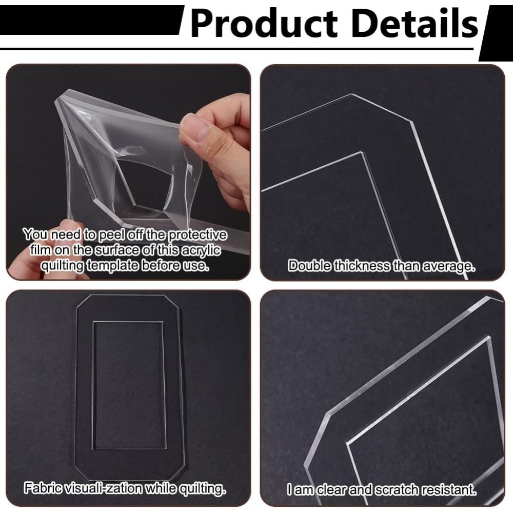 2 Sets Quilting Template Clear - Quilting Ruler Square 리뷰 및 가격