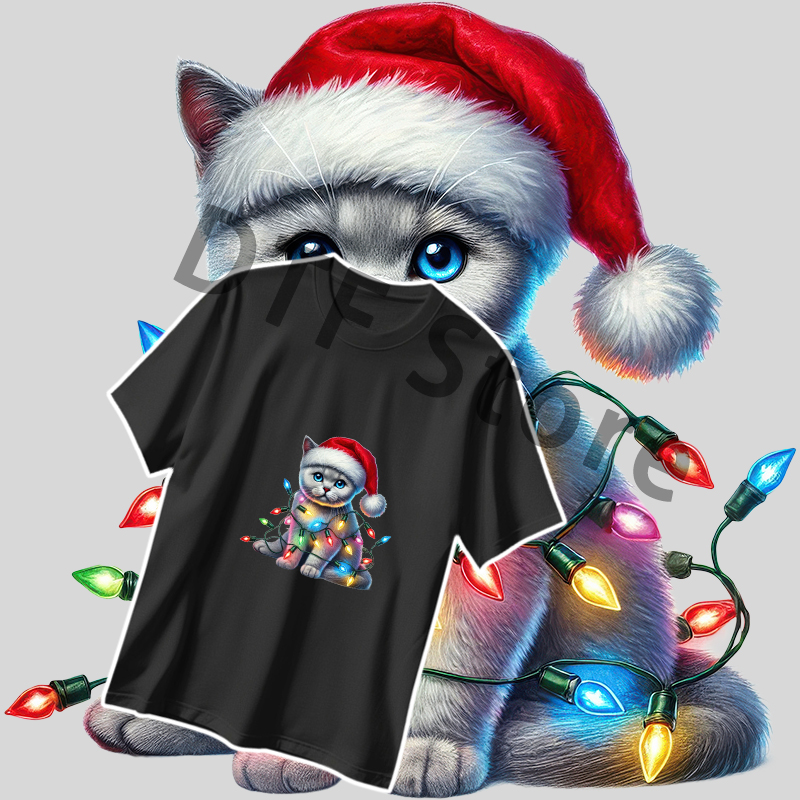 Christmas Camouflage Lamp Cat  - Iron On Patch 리뷰 및 가격