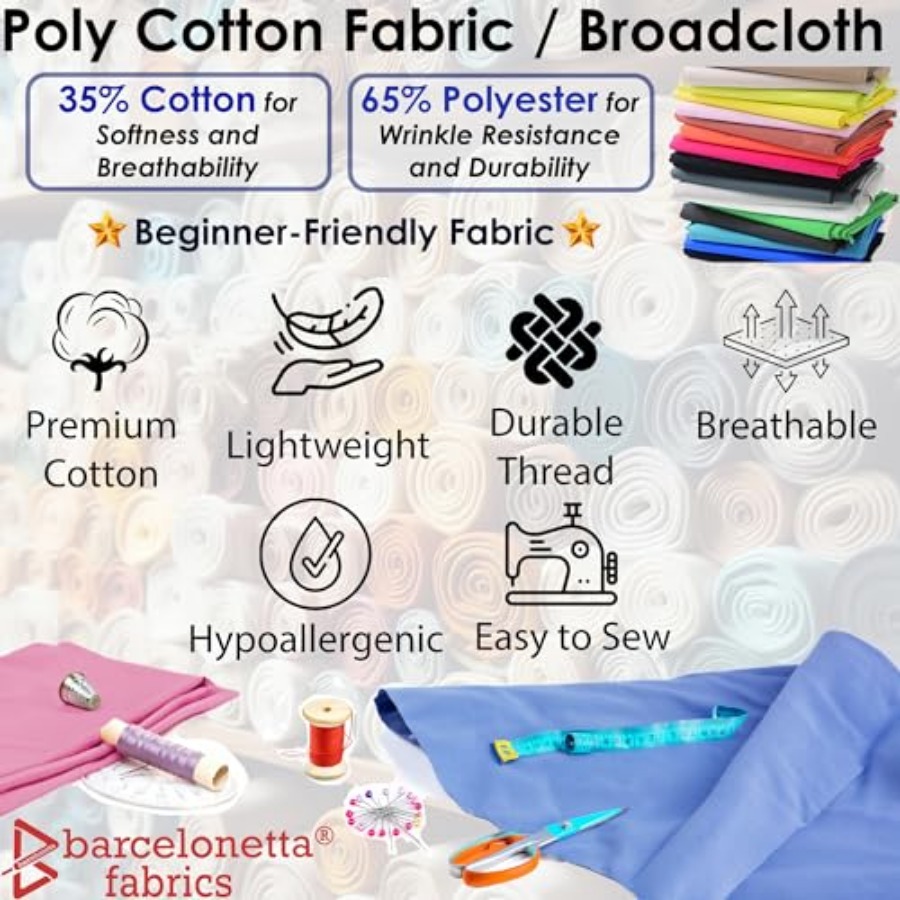 Poly Cotton Fabric for Sewing  - Sewing By 리뷰 및 가격