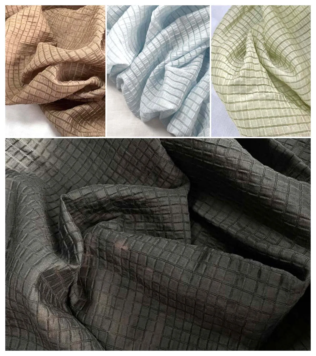 Cream Yellow Checkered Fabric  - Textile And Sewing Materials 리뷰 및 가격