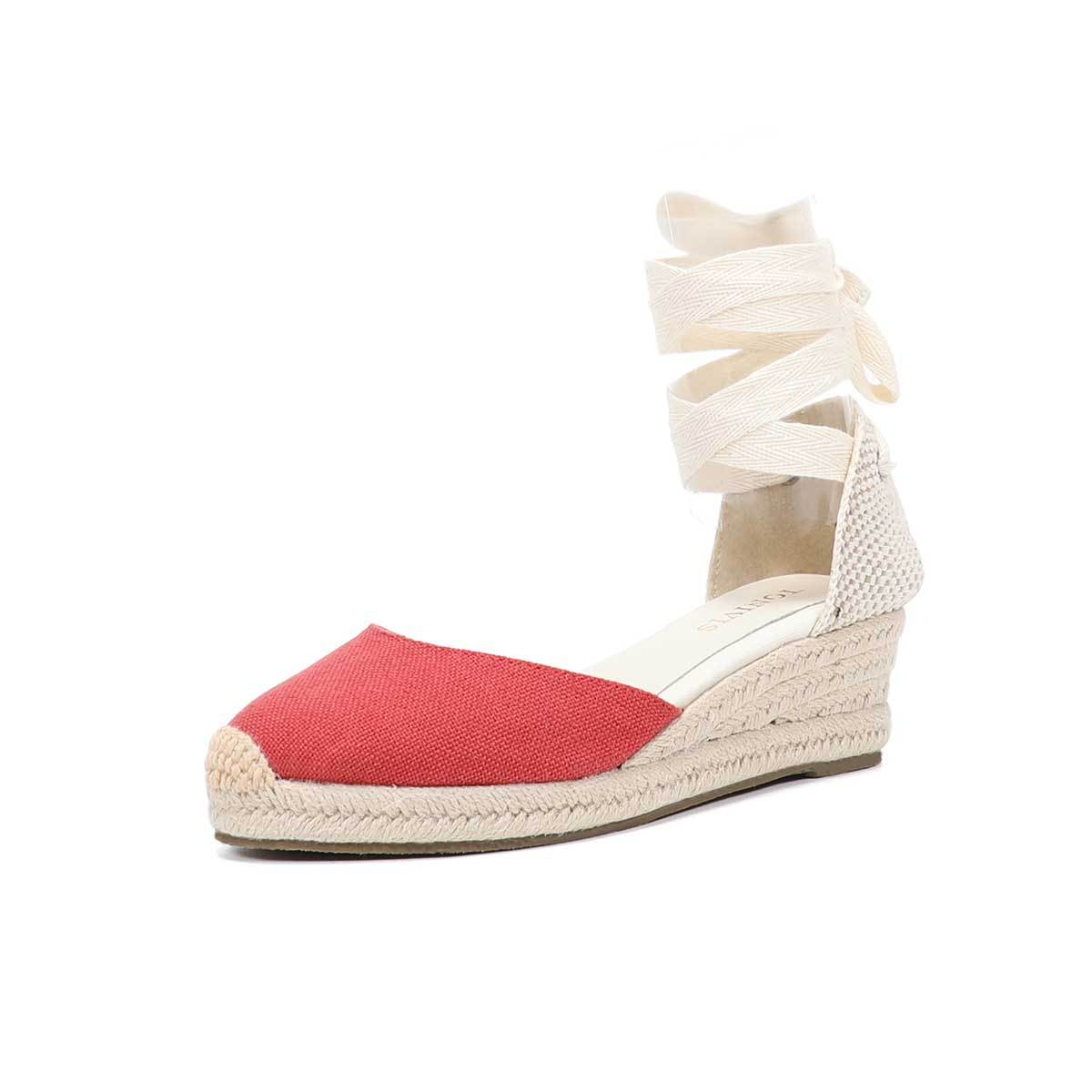 Women Wedge Espadrilles Lace U - Sewing Cotton 리뷰 및 가격