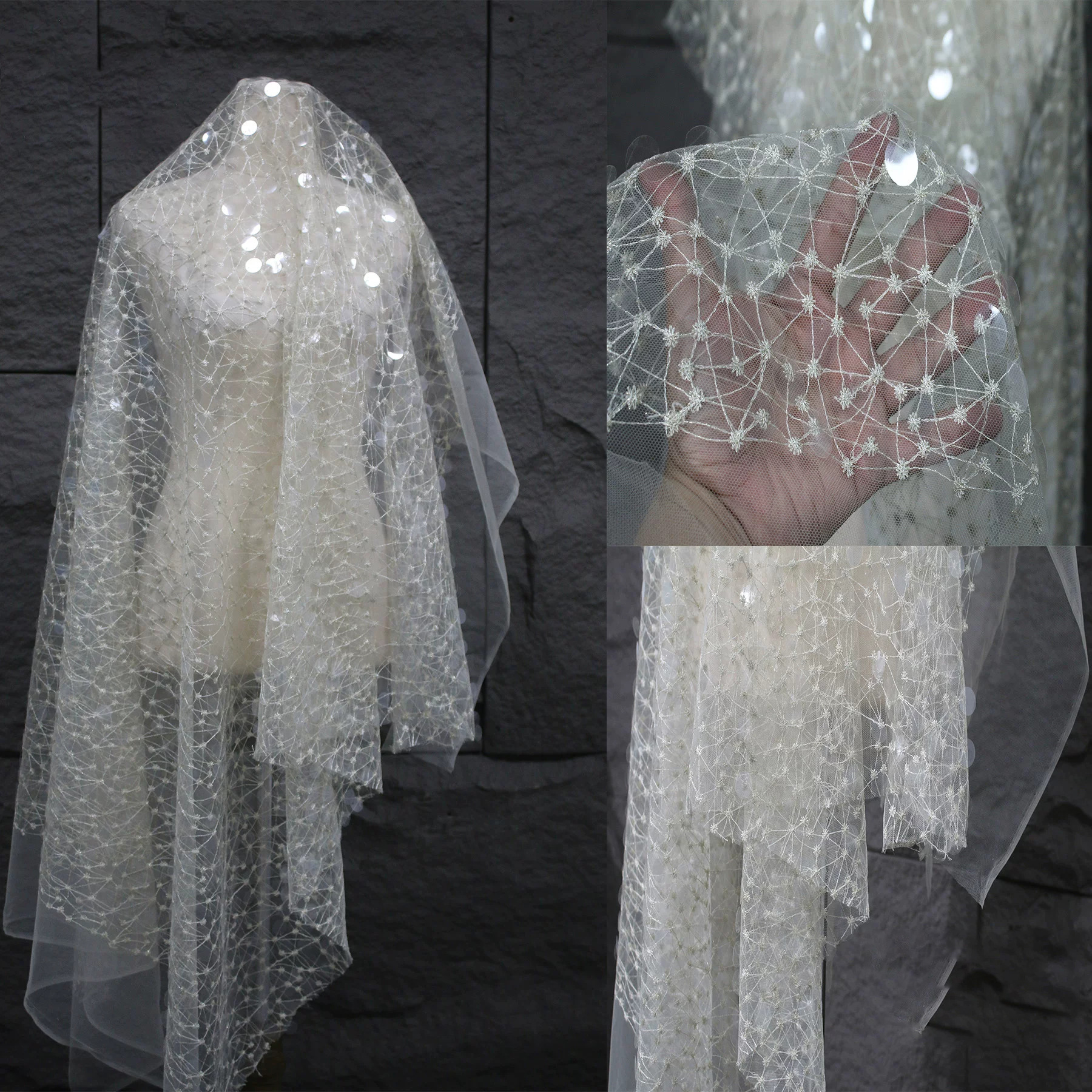 1yard Sequin embroidery thread - Sewing Embroidery Fabric 리뷰 및 가격