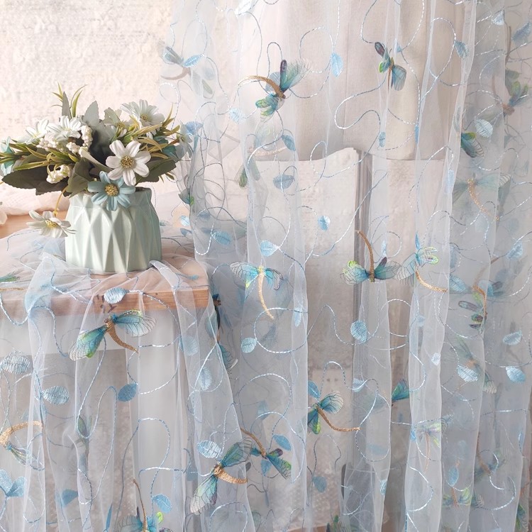 1yard Blue pink mesh fabric Th - Sewing Embroidery Fabric 리뷰 및 가격