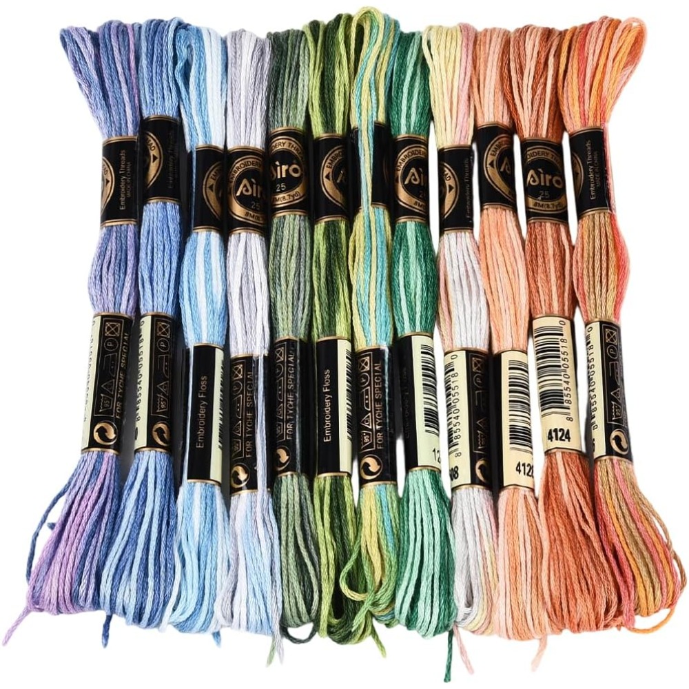 12 Skeins 105 Yards Cross Stit - Embroidery Floss Thread 리뷰 및 가격