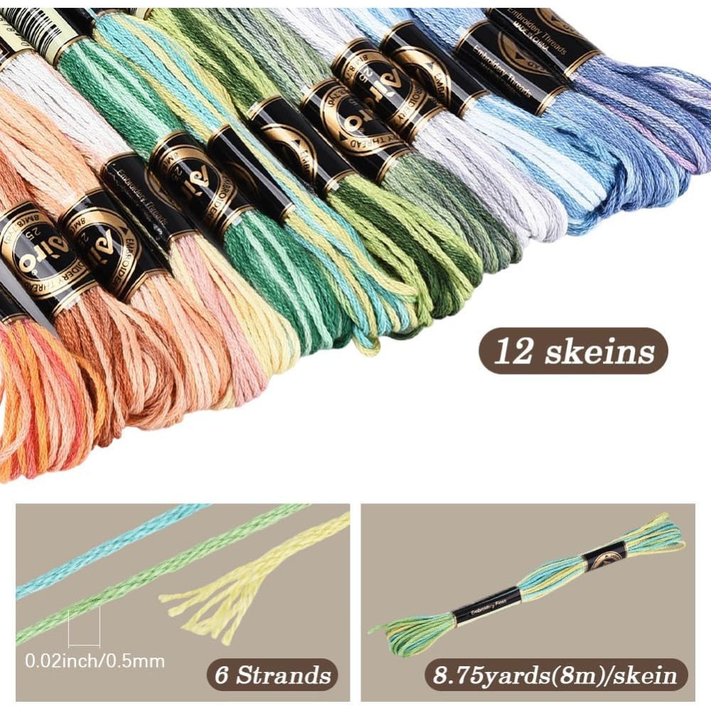 12 Skeins 105 Yards Cross Stit - Embroidery Floss Thread 리뷰 및 가격