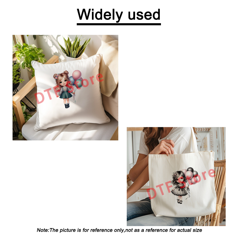 Cute balloon girl DTF heat tra - Iron On Patch 리뷰 및 가격