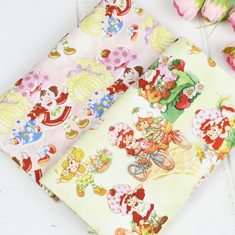 Cartoon Strawberry Girl Print  - Textile And Sewing Materials 리뷰 및 가격