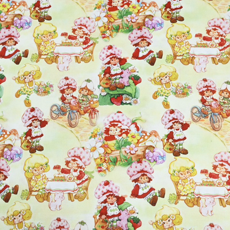 Cartoon Strawberry Girl Print  - Textile And Sewing Materials 리뷰 및 가격