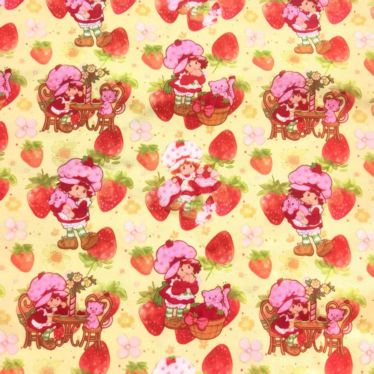 Cartoon Strawberry Girl Print  - Textile And Sewing Materials 리뷰 및 가격