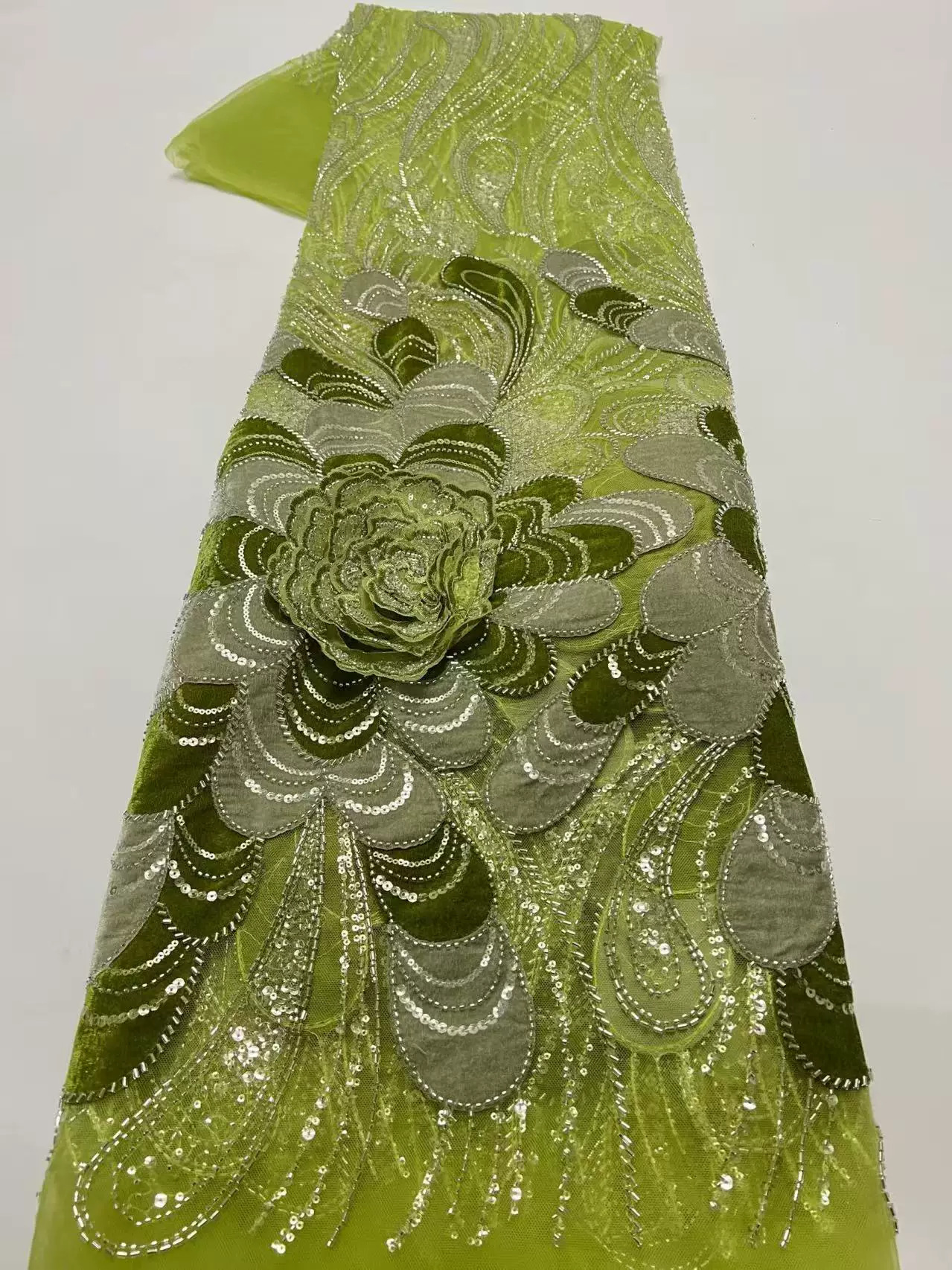 5yard 3D sequin bead tube flow - Sewing Embroidery Fabric 리뷰 및 가격