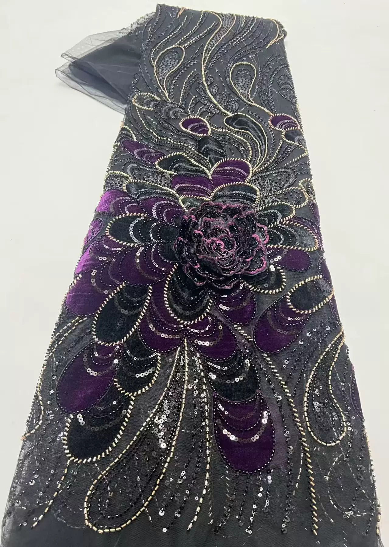 5yard 3D sequin bead tube flow - Sewing Embroidery Fabric 리뷰 및 가격