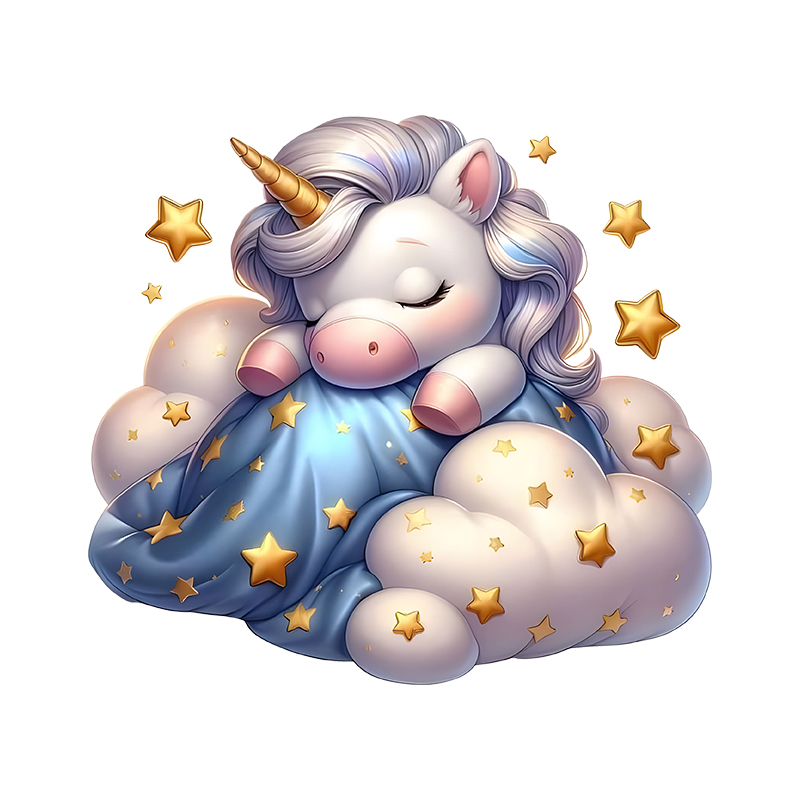 The unicorn sleeping on the cl - Iron On Patch 리뷰 및 가격