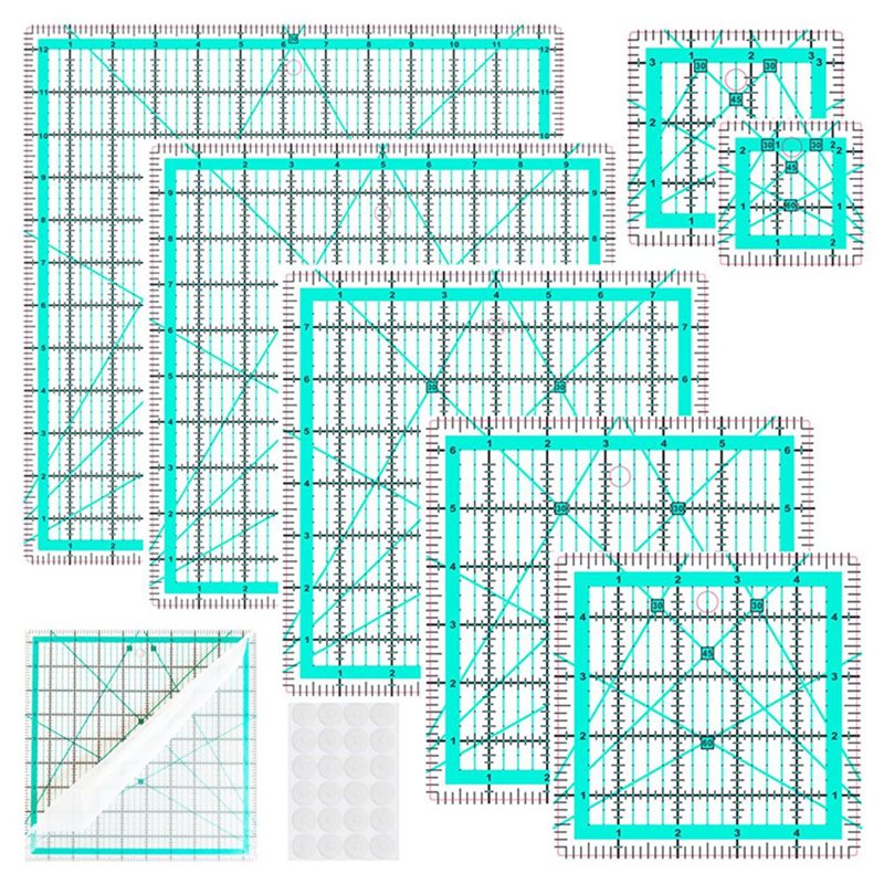 A25F-Blue 7-Piece Collar Ruler - Quilting Ruler Square 리뷰 및 가격