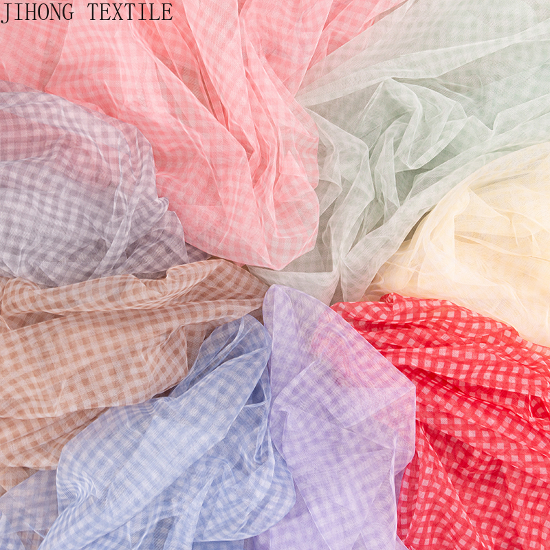 90x150cm Check Tulle Fabric Tr - Textile And Sewing Materials 리뷰 및 가격