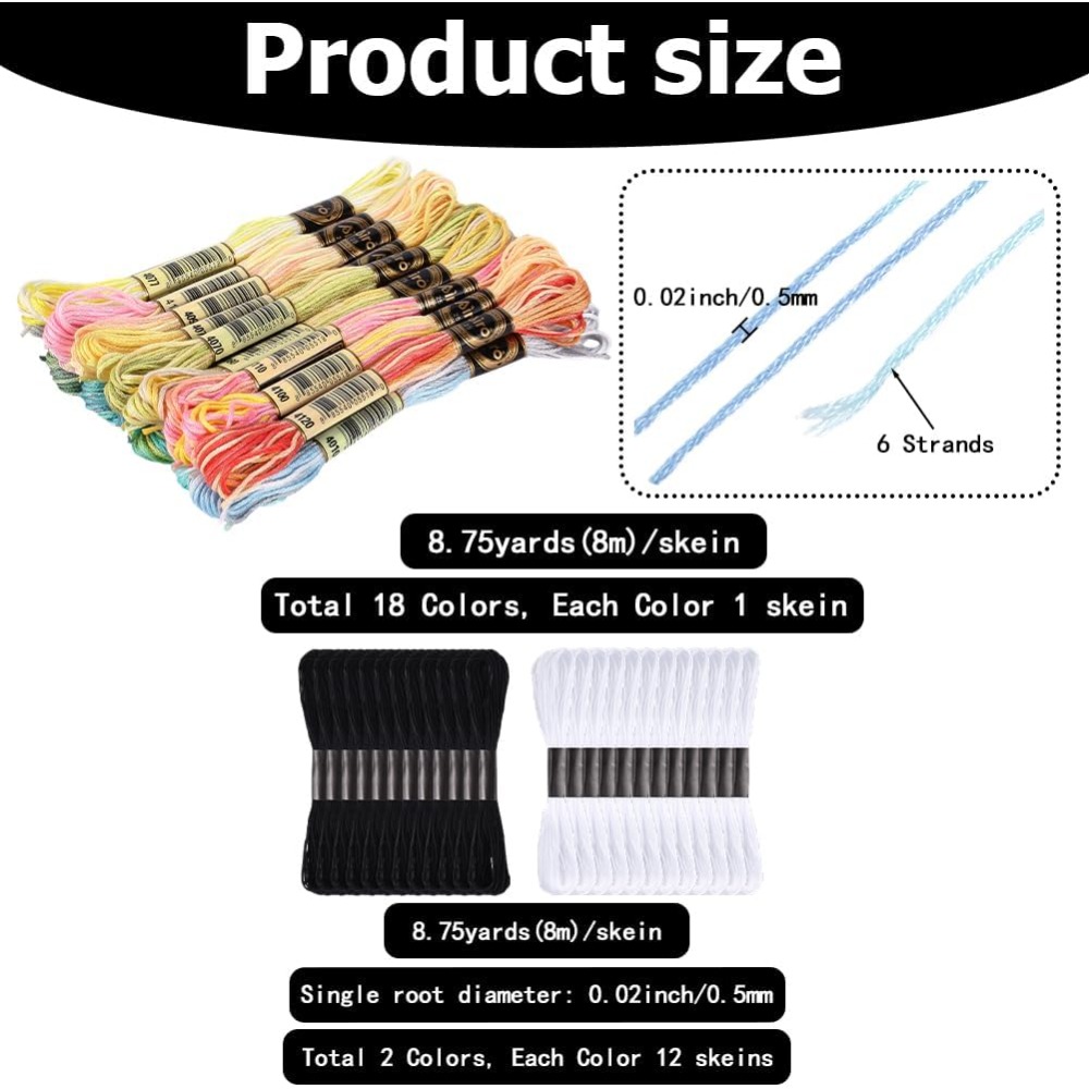 42 Skeins Polyester Embroidery - Embroidery Floss Thread 리뷰 및 가격