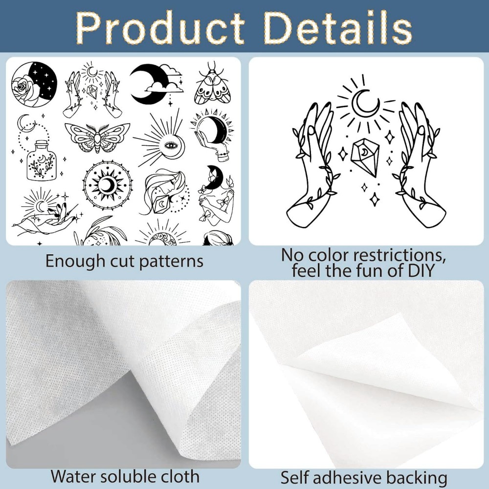 51Pcs Boho Moon Sun Water Solu - Sewing Embroidery Fabric 리뷰 및 가격
